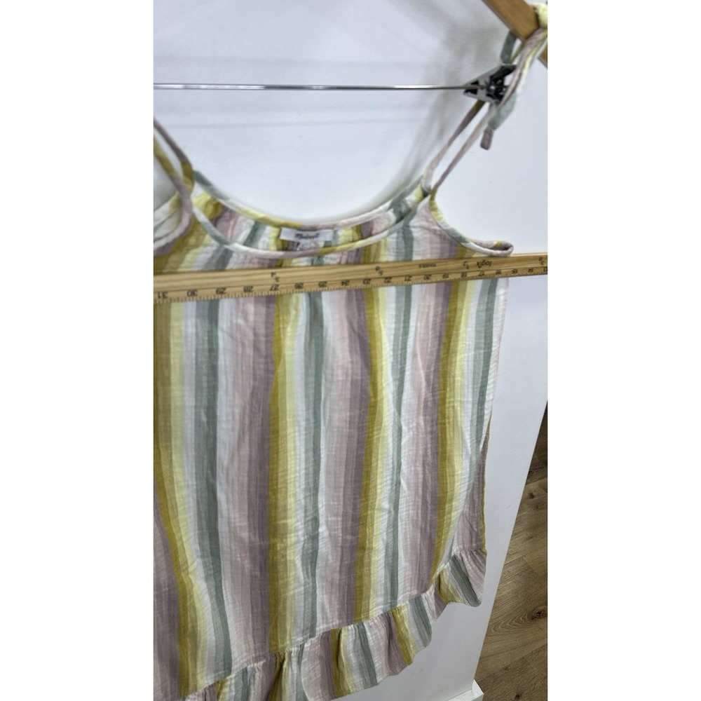 Madewell Lightestspun Tie-Strap Ruffle-Hem Cover-Up Dress Size L - Picture 4 of 6